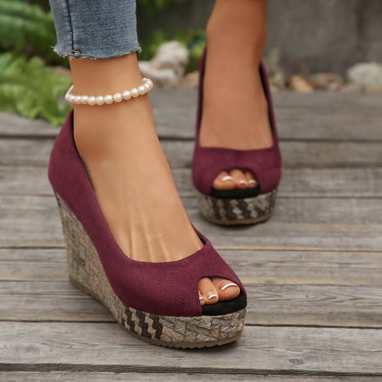 Keilabsatz Peep-Toe Pumps für Damen