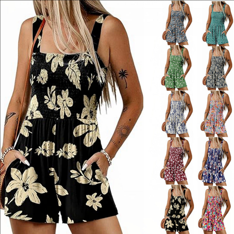 Damen Blumenprint Jumpsuit