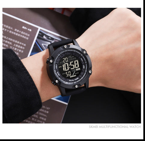 Herren-Sport-Armbanduhr mit Silikonarmband und Multifunktional