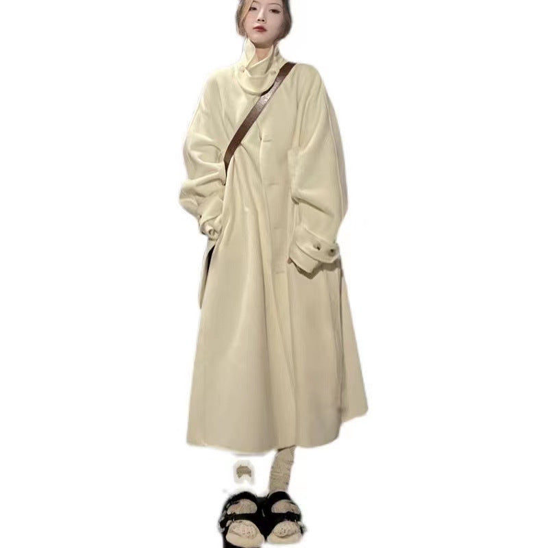 Mid-length Wollmantel für Damen – Herbst/Winter