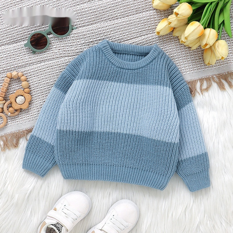 Baby Strickpullover mit Streifen | LuxeStyle