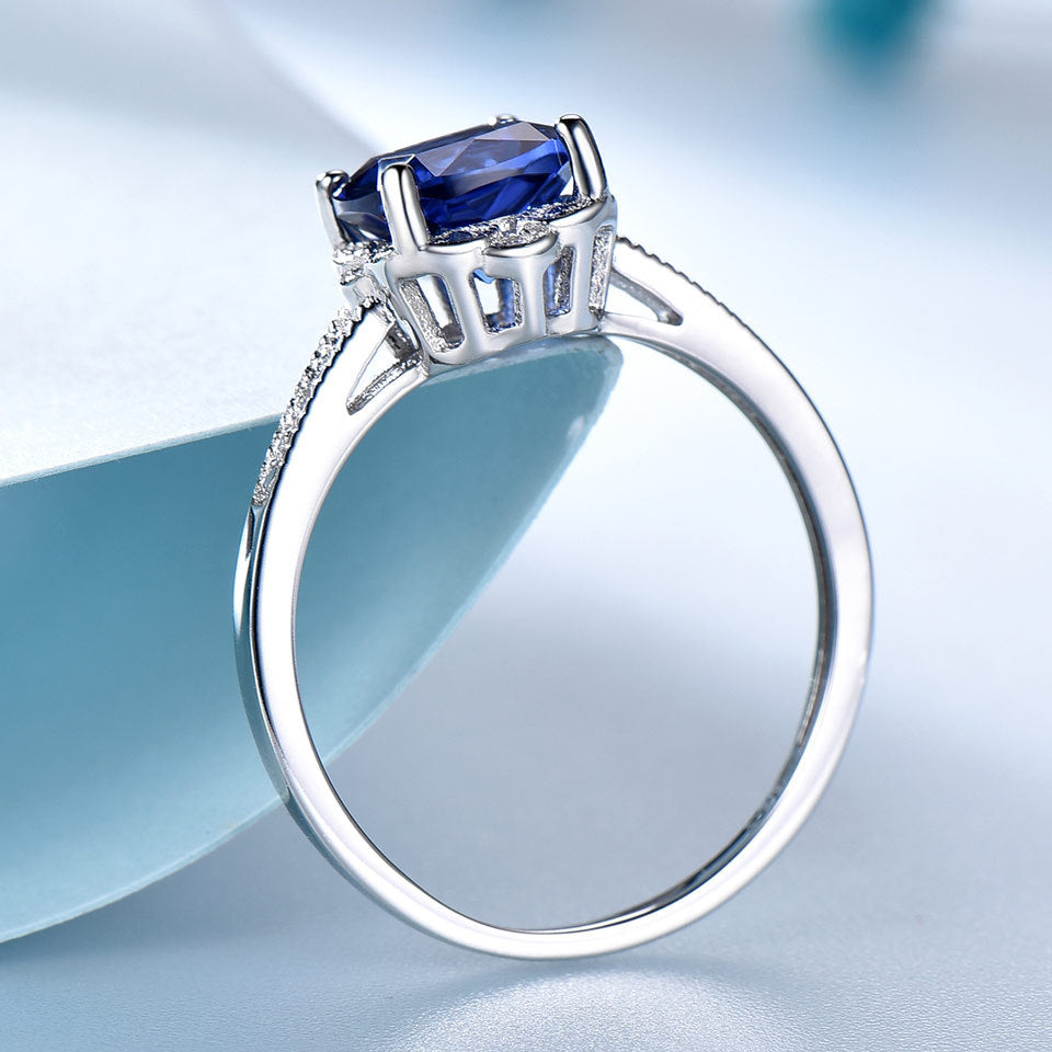 Saphirring aus 925er Sterling Silber