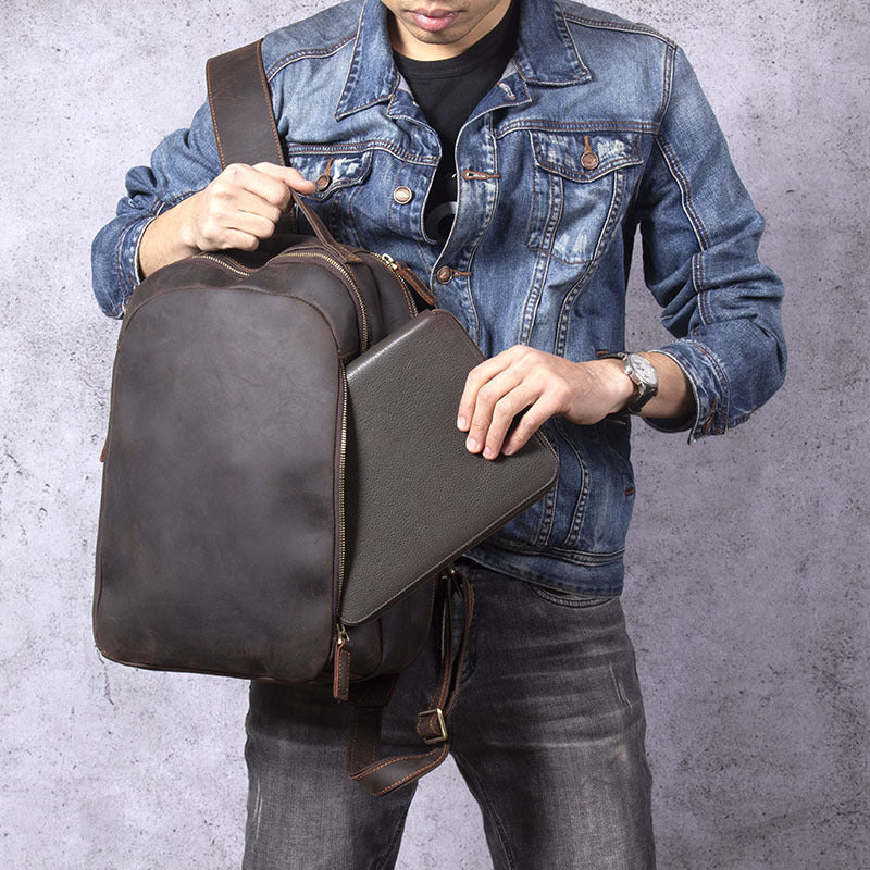 Vintage Rucksack aus Rindleder – 20 L – Bild 2 | LuxeStyle