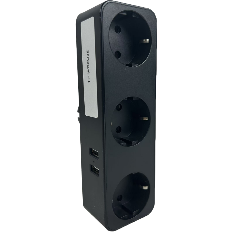 Steckdosenadapter Schwarz
