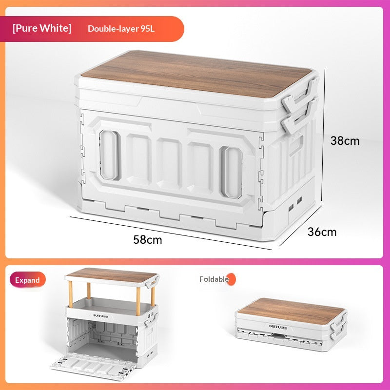 Faltbare Outdoor-Box mit Holzdeckel