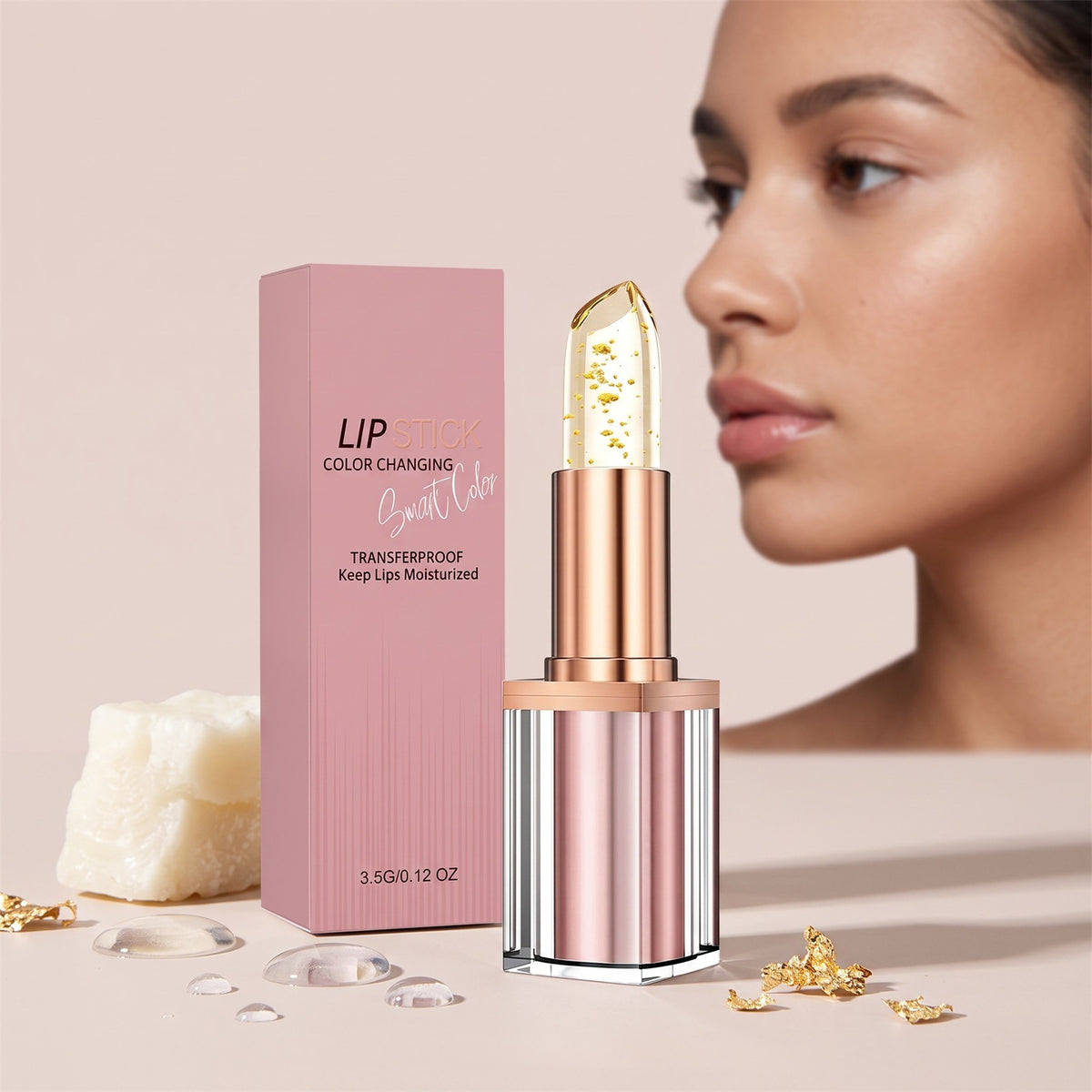 Goldfolie Temperaturwechsel-Lippenstift | LuxeStyle