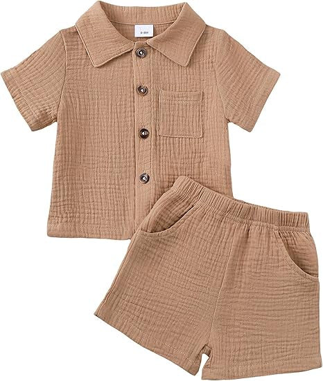 Baby Baumwoll-Leinen Set mit Shorts – Bild 7 | LuxeStyle