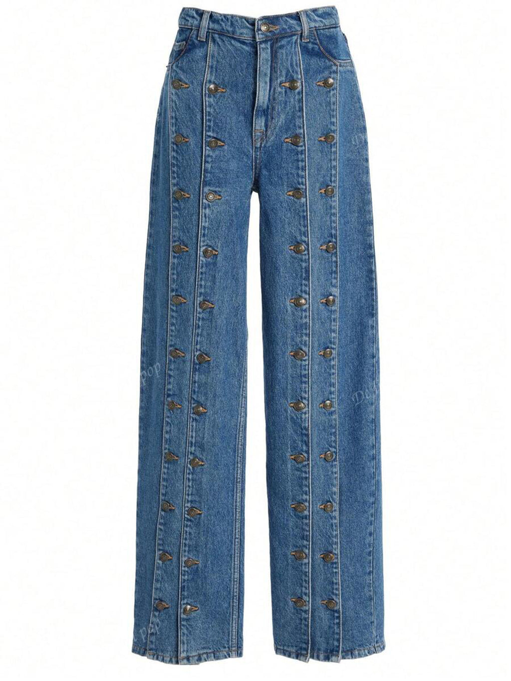 Blaues Straight-Jeans