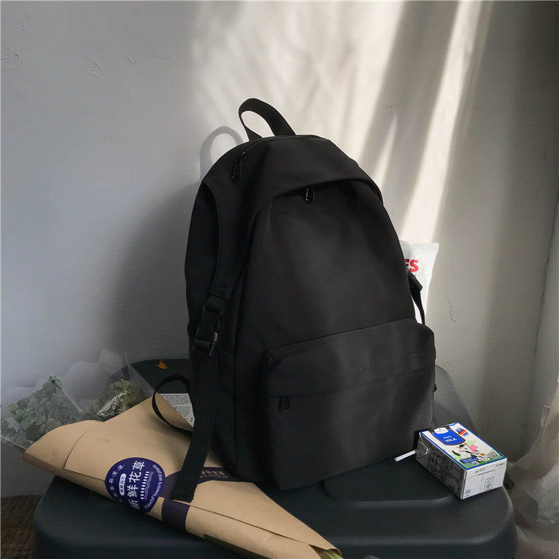 Einfarbiger Nylon-Rucksack mit 3‑D‑Tasche – Bild 9 | LuxeStyle