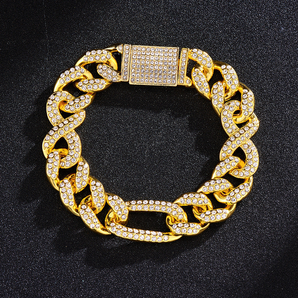 Kubanische Gliederkette mit Strass, 45 cm – Bild 2 | LuxeStyle