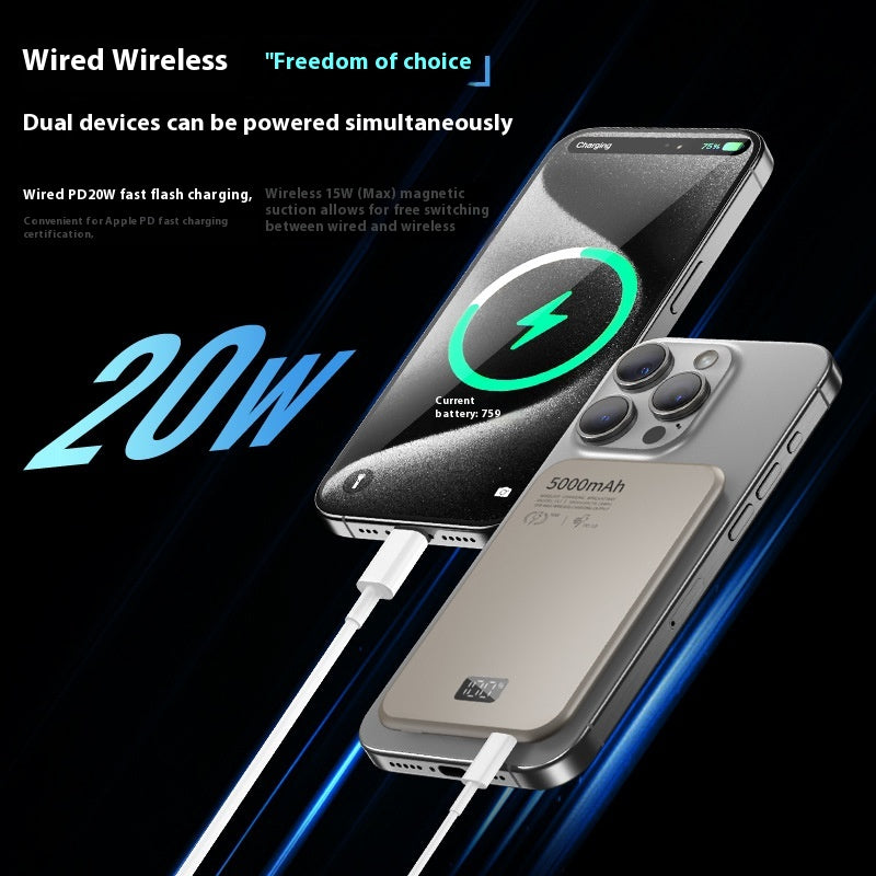 Magnetische Wireless Powerbank mit Digitalanzeige