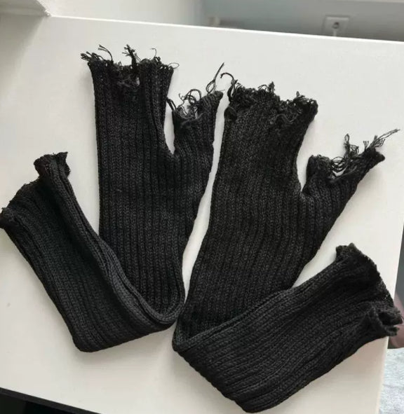 Tattered Punk Unisex Fingerlose Strickhandschuhe