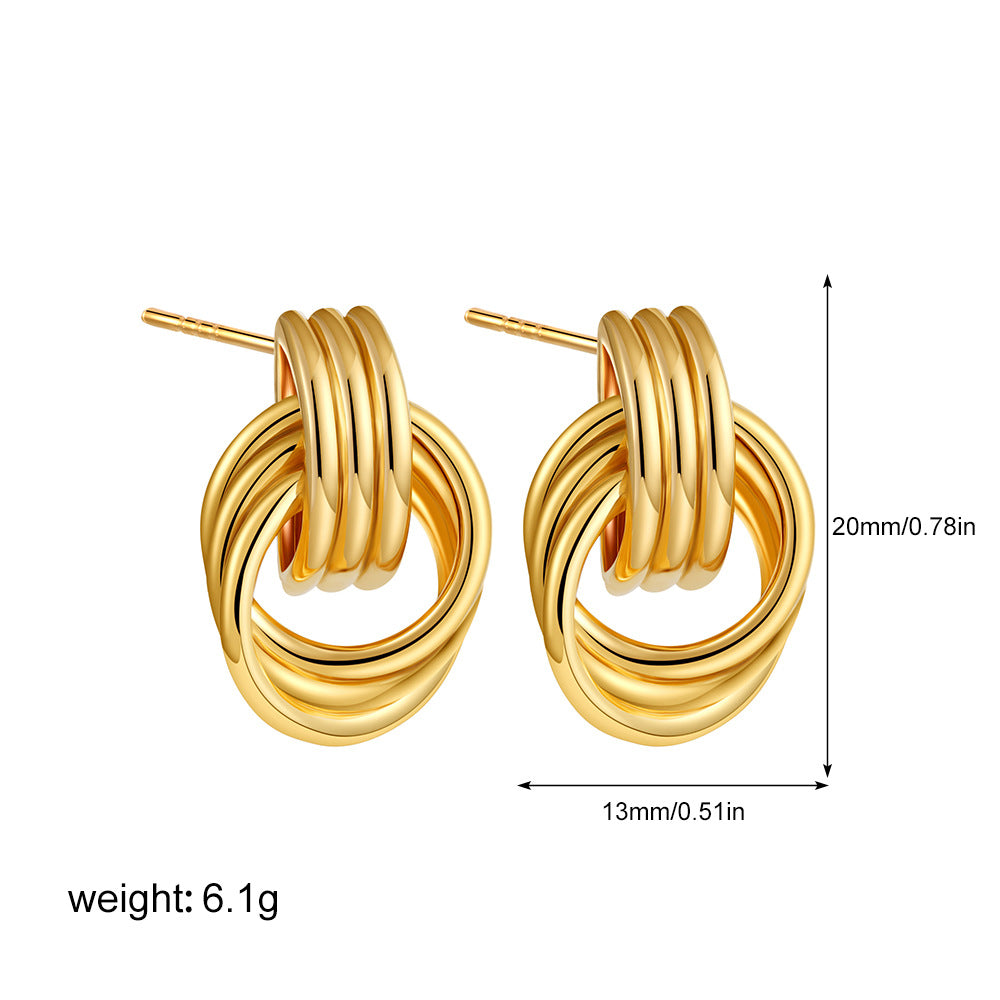 Goldene Streifenohrringe