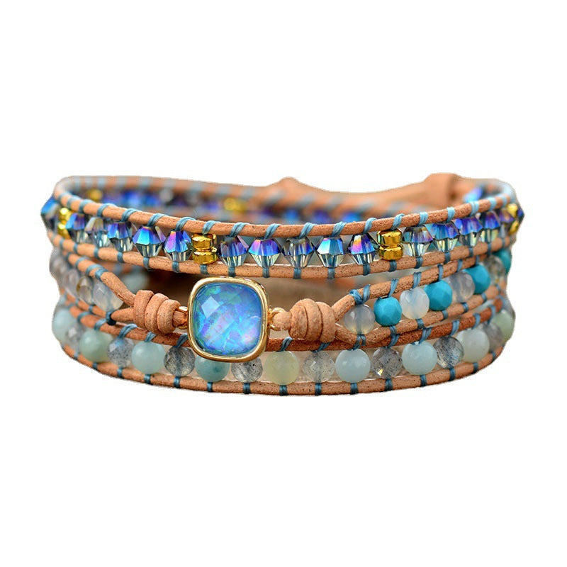 Doppelseitiges Achat-Armband mit mehrfarbigen Perlen – Bild 2 | LuxeStyle