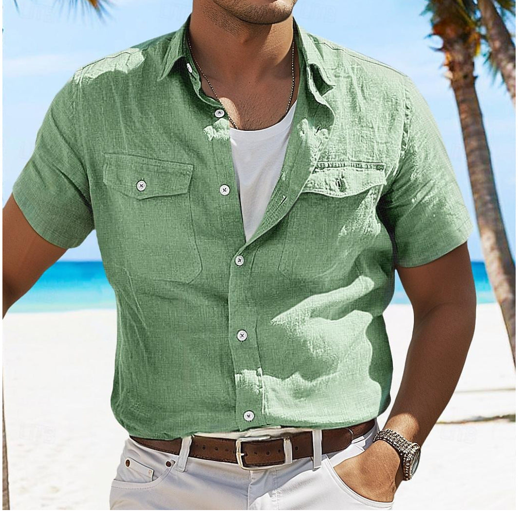 Sommershirt mit Polokragen aus Leinen – Bild 2 | LuxeStyle