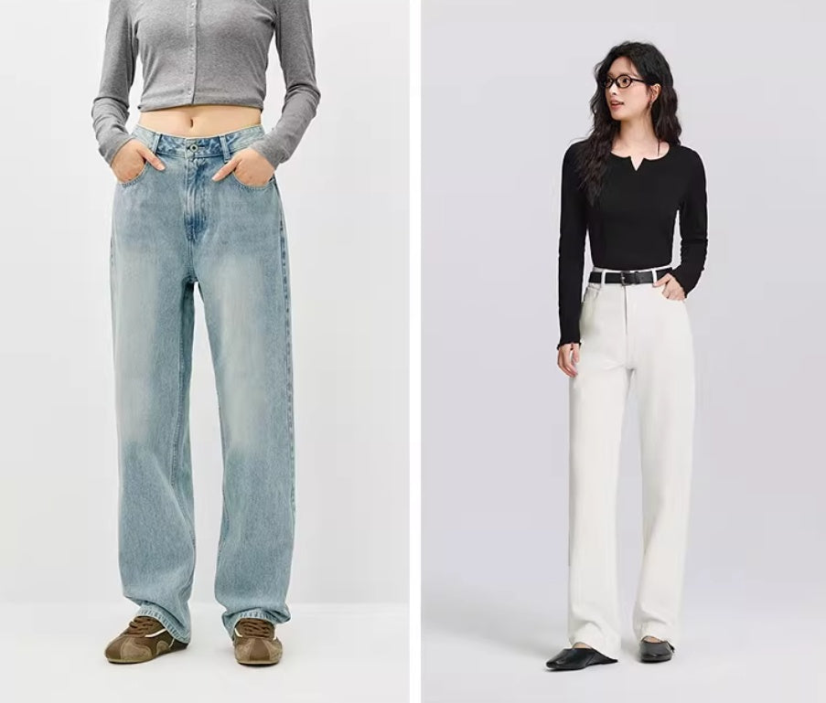 Leichte, hochgeschnittene Jeans