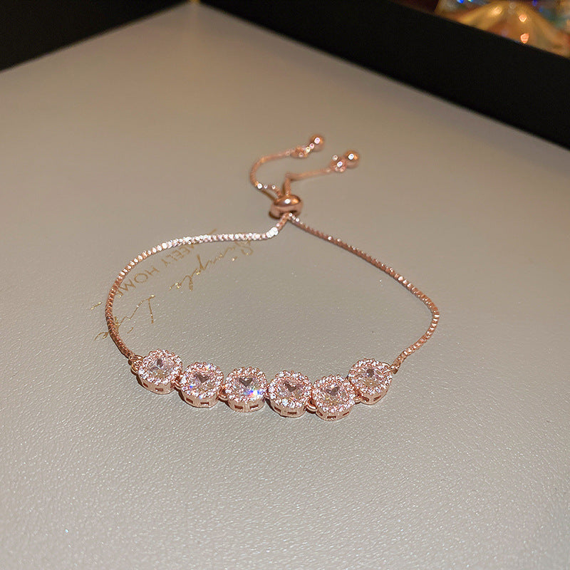 Ovales Zirkonia-Armband, vergoldet – Ansicht 4