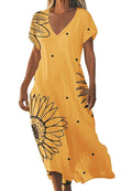 V-Ausschnitt Freizeitkleid Kurzarm – Bild 1 | LuxeStyle