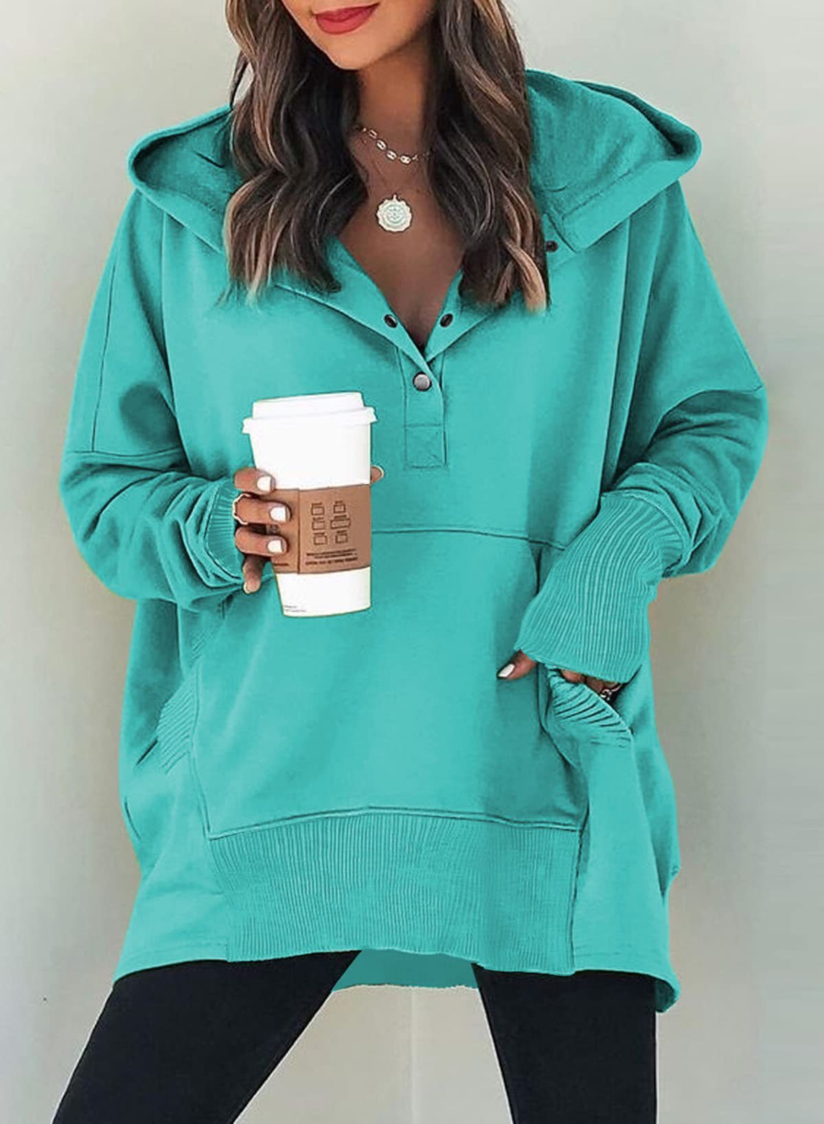 Lockerer Batwing Hoodie für Damen