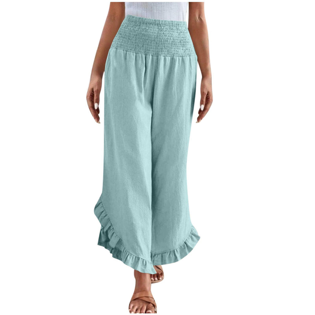 High-Waist Hose mit asymmetrischem Saum