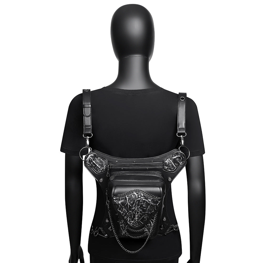 Schwarze Steampunk-Schädelkette Rucksack – Bild 2 | LuxeStyle