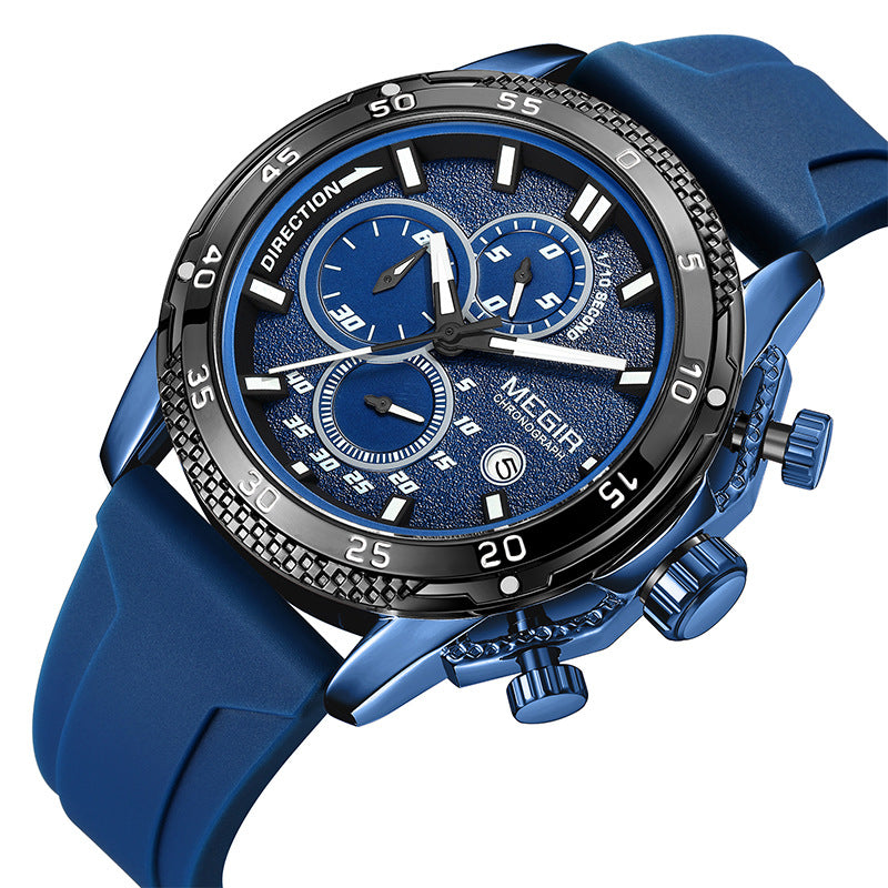 Multifunktionale Chronographen-Uhr mit Silikonarmband – Bild 3 | LuxeStyle