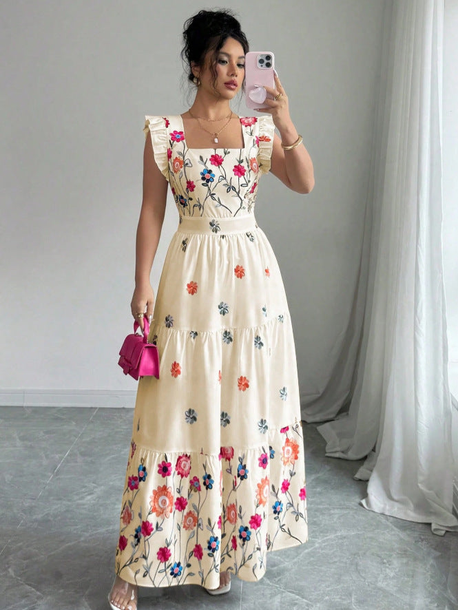 Geblümtes Midikleid mit Puffärmeln – Bild 2 | LuxeStyle
