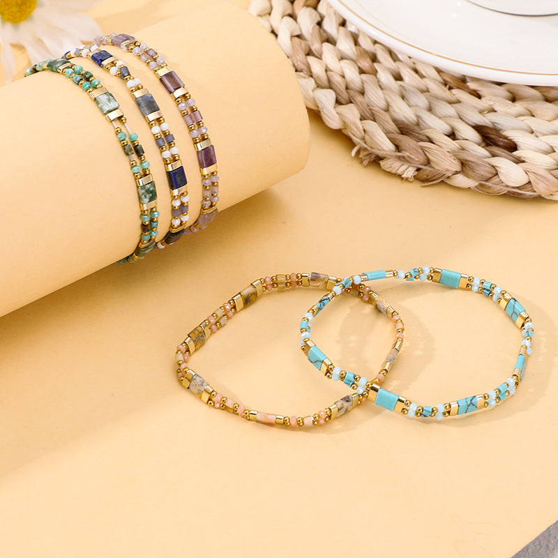 Boho Armband mit Türkis und Lapislazuli – Bild 6 | LuxeStyle