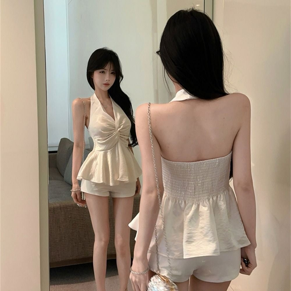 Rückenfreie Figurumspielende Halter-Neck Camisole