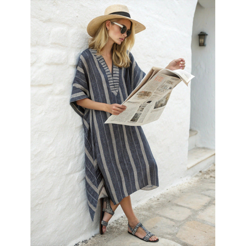 Maxikleid mit V-Ausschnitt und Blumenprint