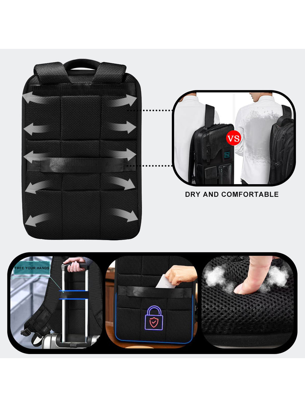 Business Laptop Rucksack für Herren (15.6 Zoll) – Bild 6 | LuxeStyle