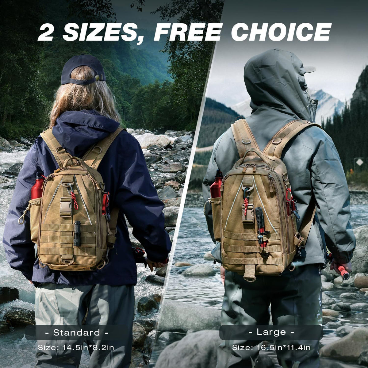 Wasserfester Rucksack für Angeln mit viel Stauraum | LuxeStyle