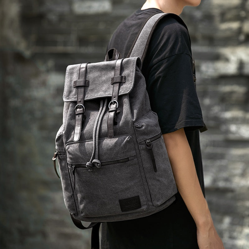 Retro Canvas Rucksack für Herren (Klein) – Bild 9 | LuxeStyle