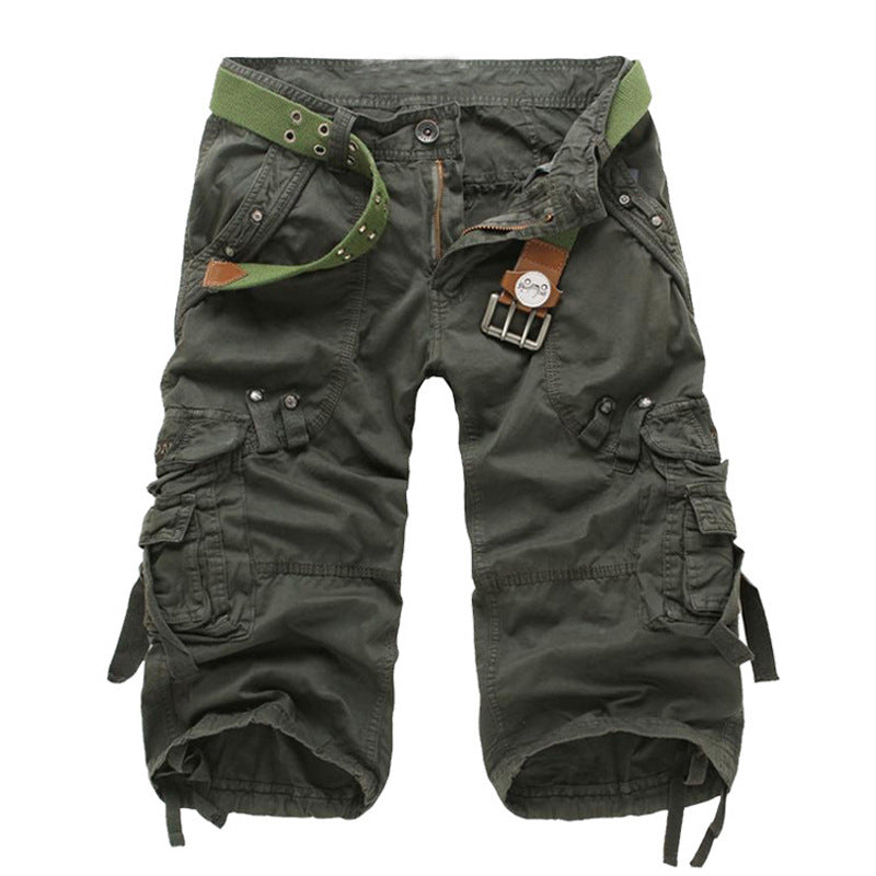 Herren Cargo-Hose mit viel Taschen – khaki, rot, grau