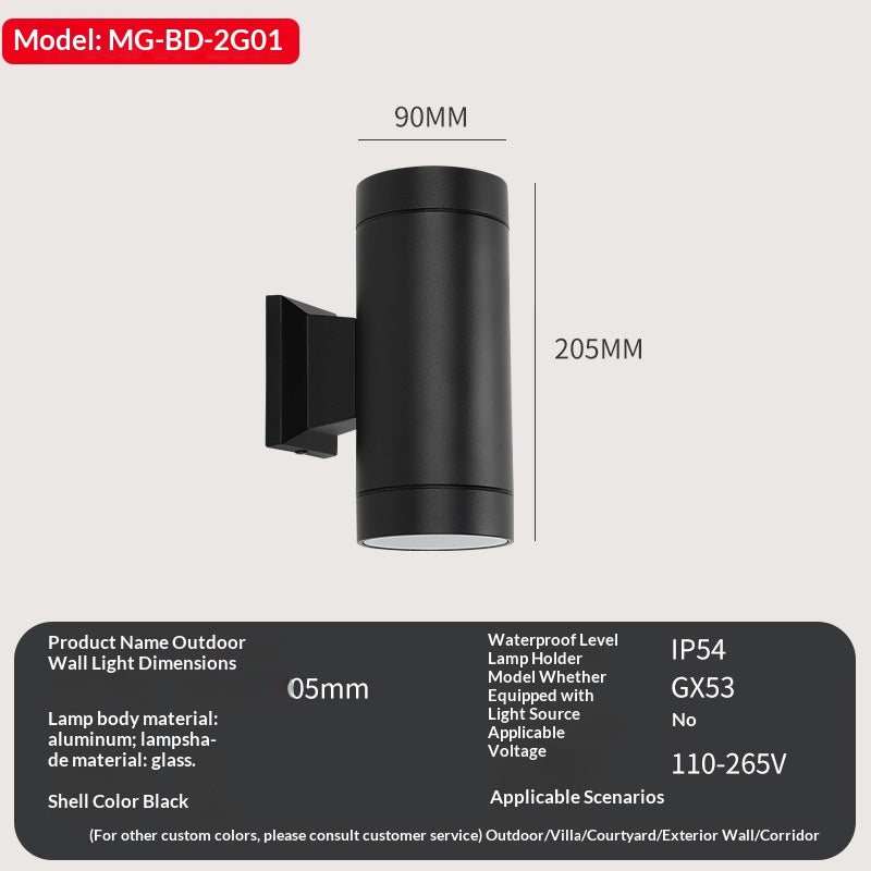 Doppelkopf-Wandlampe Aussenlicht IP54 – Bild 2 | LuxeStyle