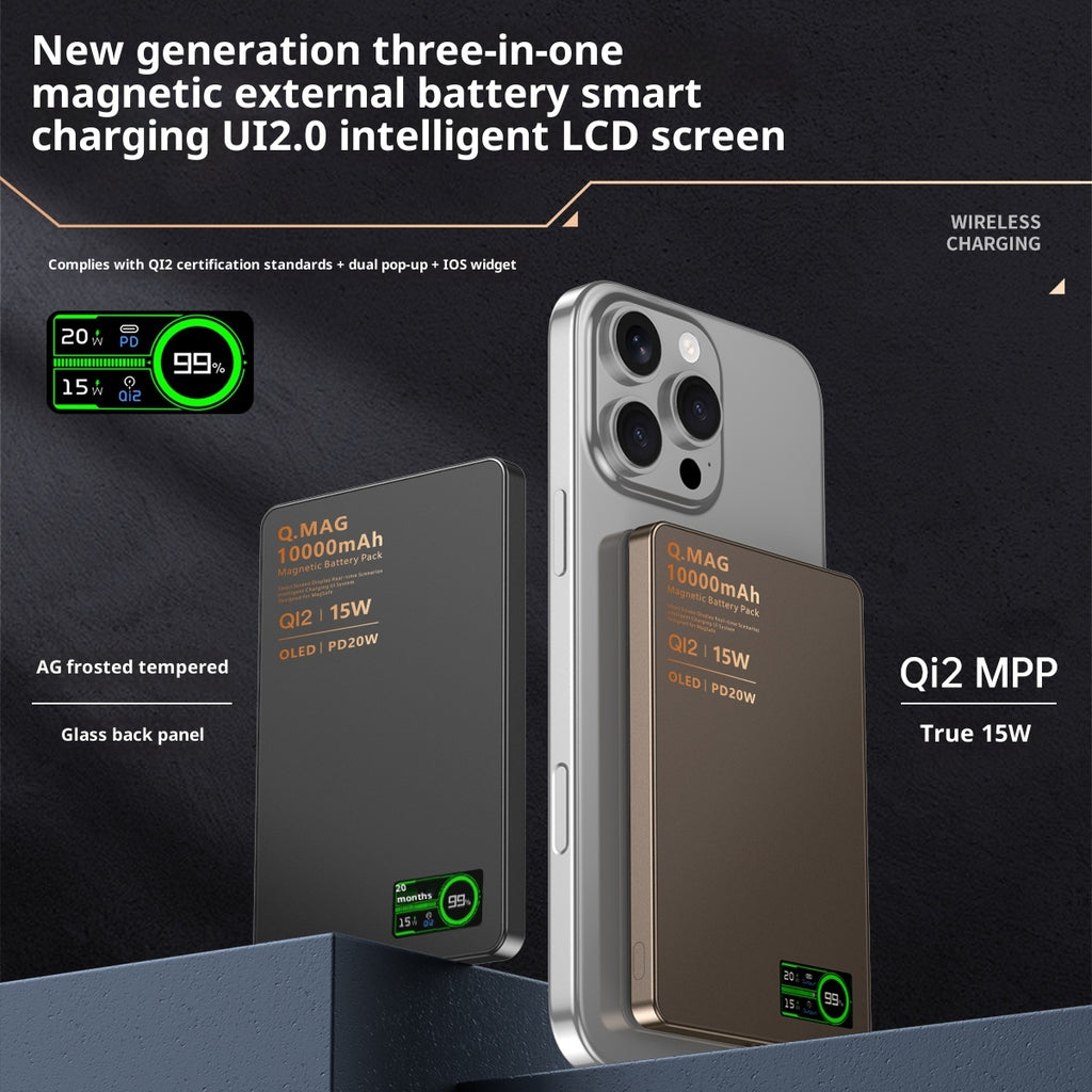 Ultradünne magnetische Powerbank mit Qi2