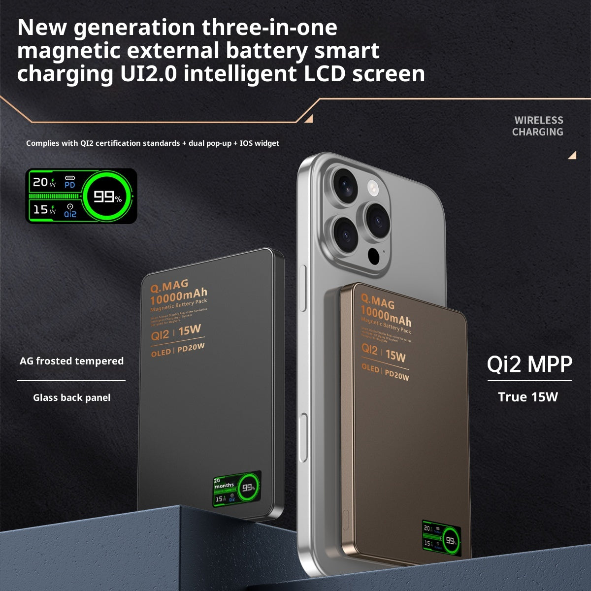 Ultradünne magnetische Powerbank mit Qi2