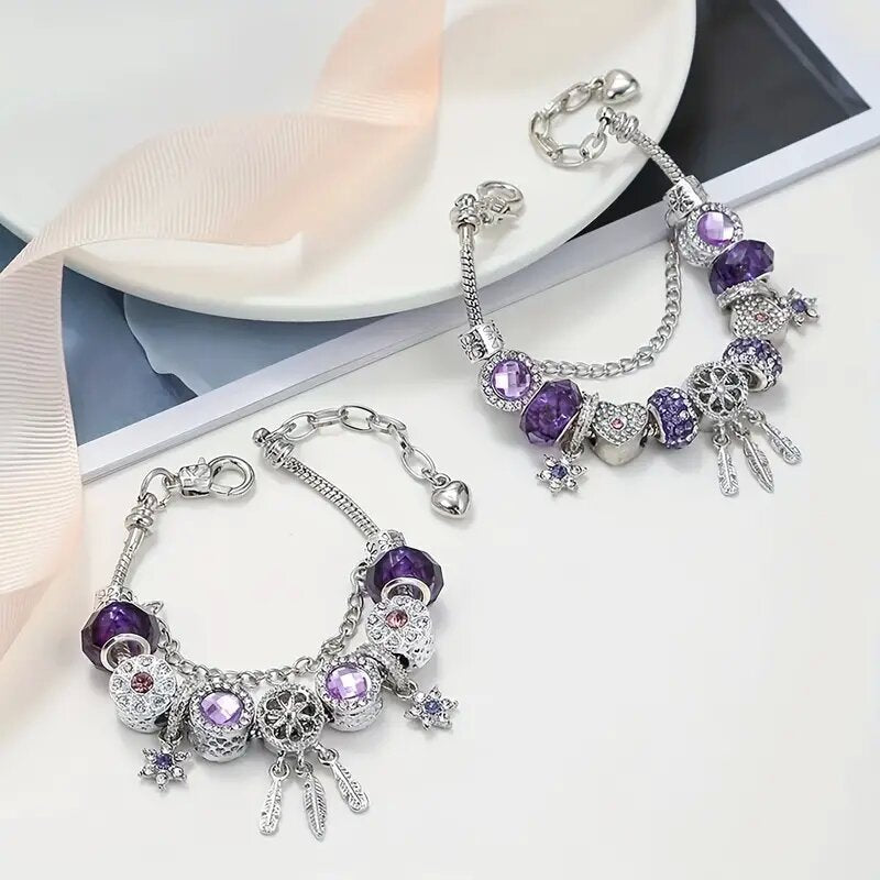 Armband Eleganter Traumfänger mit lila Perlen – Bild 4 | LuxeStyle