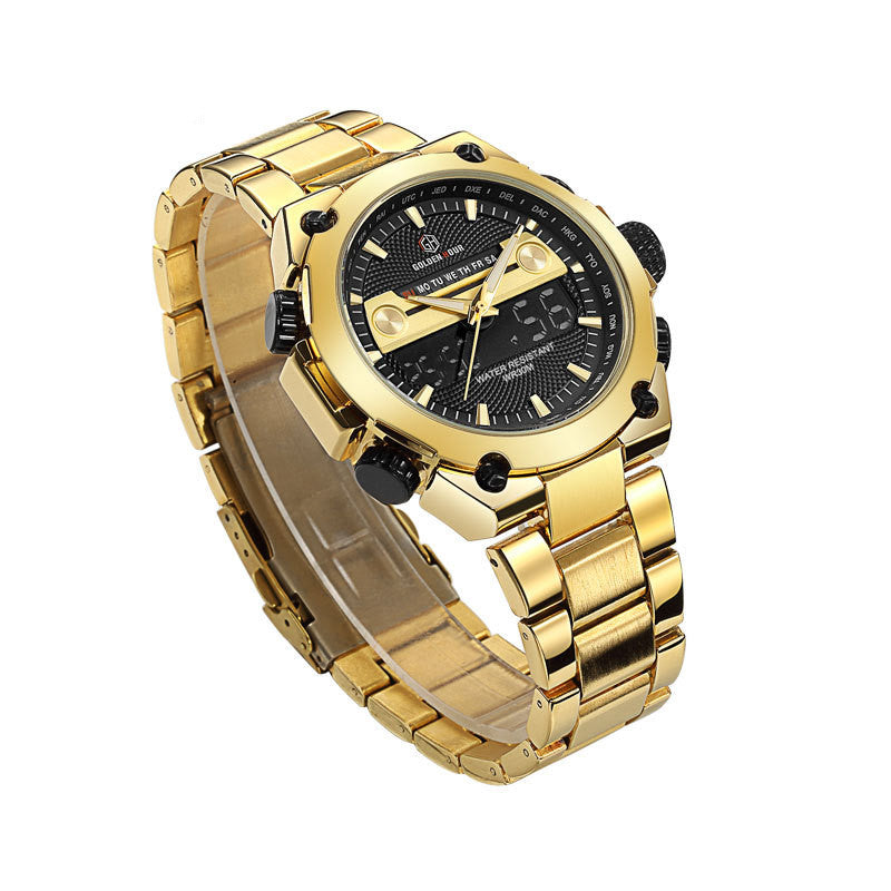 Quarz-Herrenuhr mit Stahlband, wasserdicht | LuxeStyle