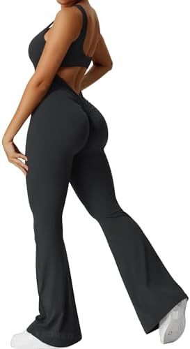 Ärmelloser flared Jumpsuit für Yoga & Fitness