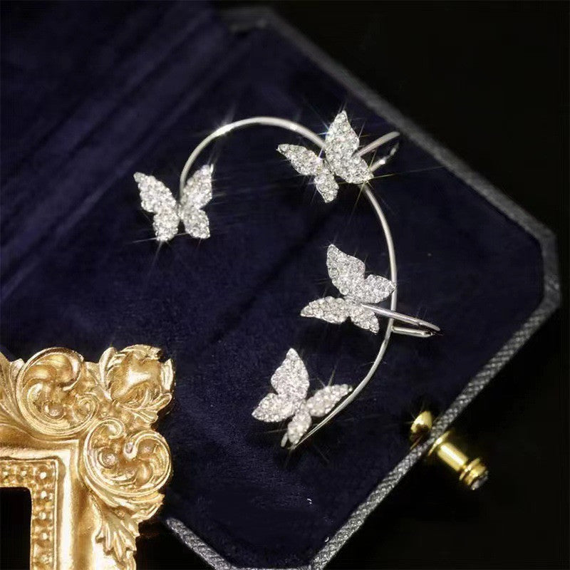 Schmetterling Ohrclip & Ohrhaken