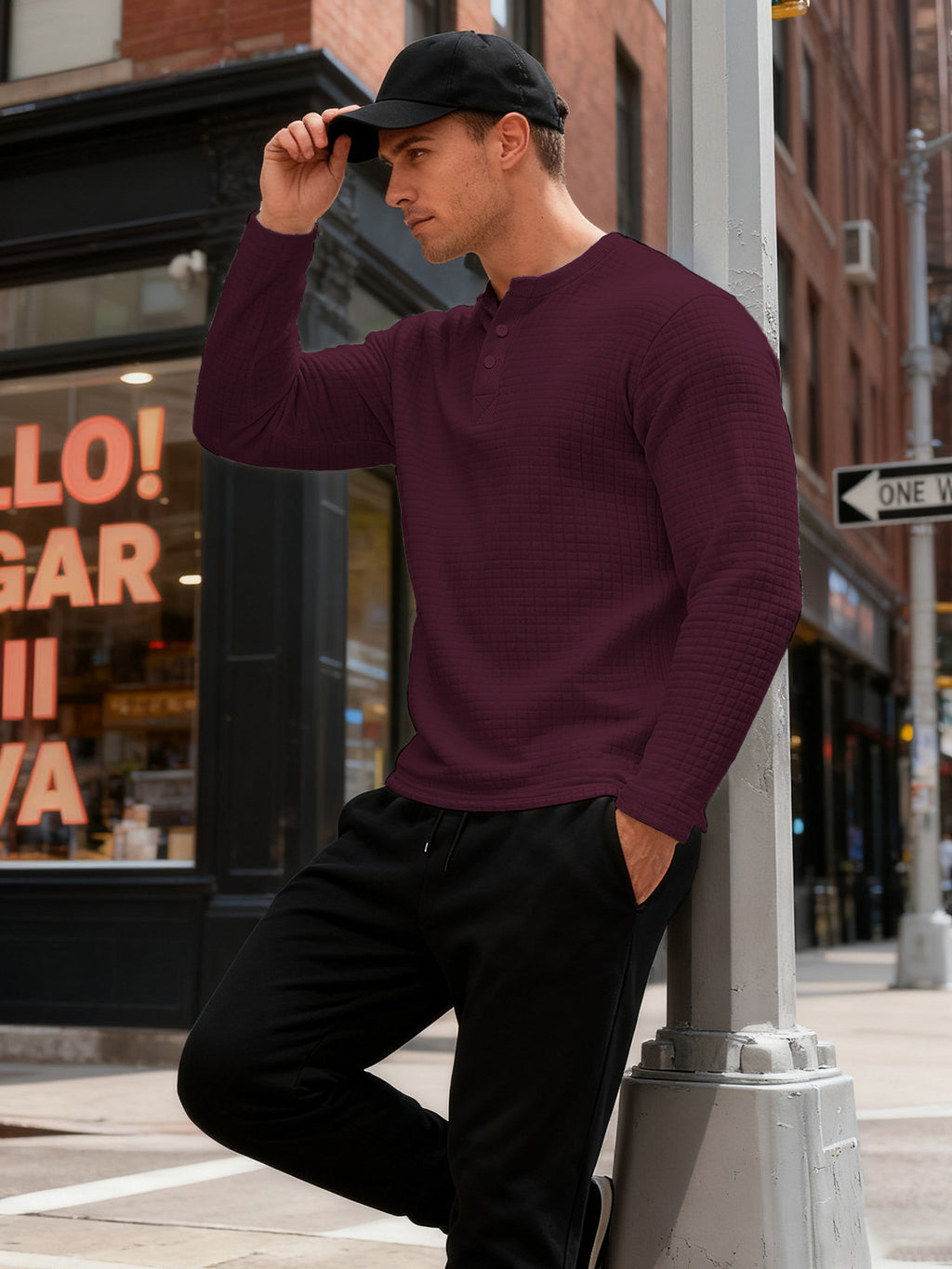 Herren Langarm-Sweatshirt mit Jacquard-Muster