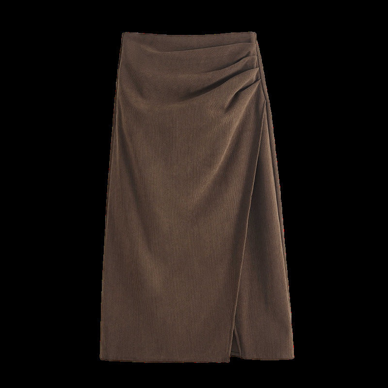 High-Waist Cordrock aus Feincord