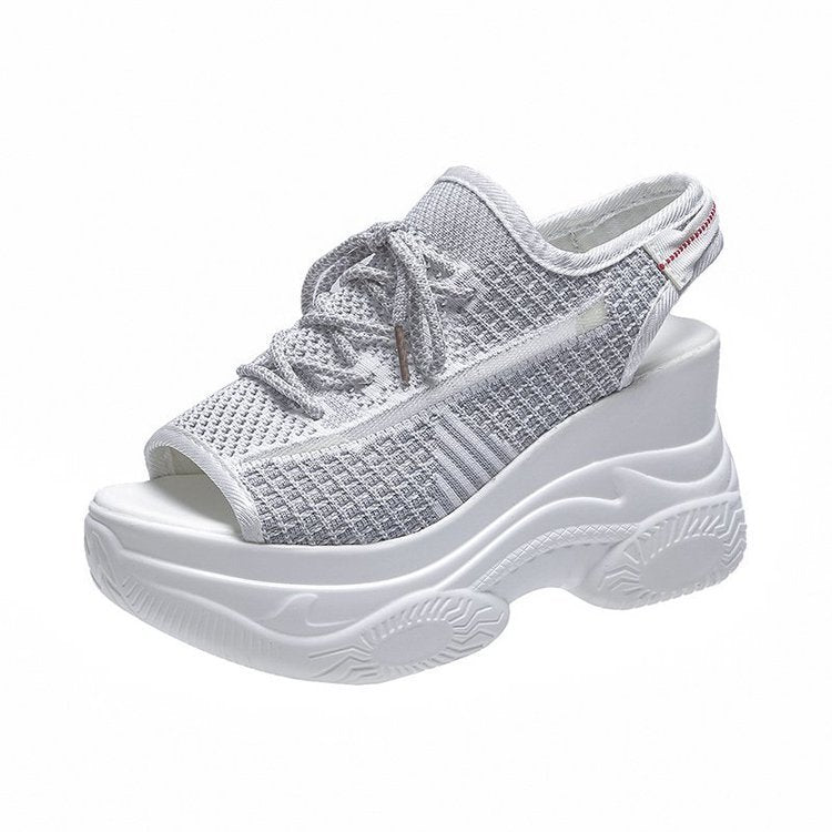 Keilabsatz-Sandalen mit atmungsaktivem Mesh – Bild 15 | LuxeStyle