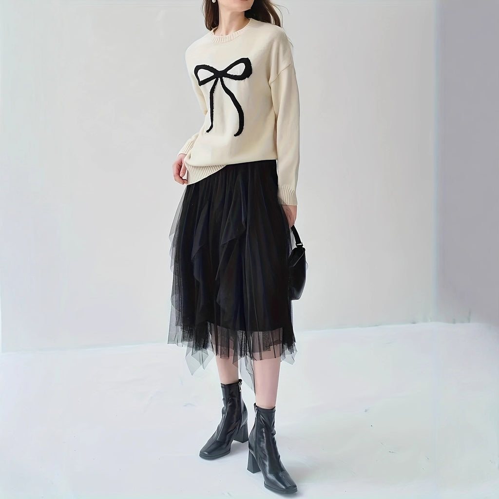 Champagnerfarbenes Langarm-Top im koreanischen Stil – Bild 4 | LuxeStyle