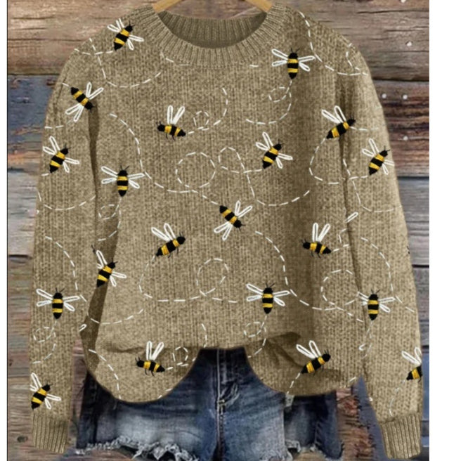 Sportlicher Damen Pullover mit Tiermuster