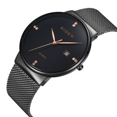 Ultraflache Herrenuhr mit Milanaise-Armband – Bild 3 | LuxeStyle