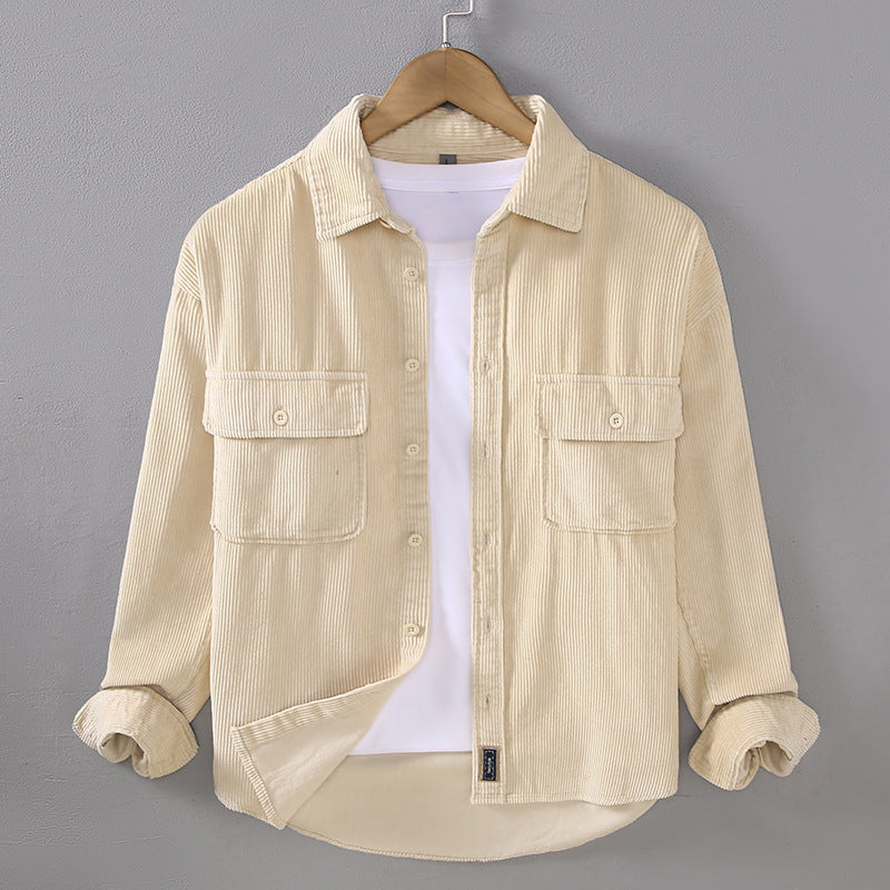 Lockeres Männershirt aus Cord – japanischer Retro-Stil – Bild 7 | LuxeStyle
