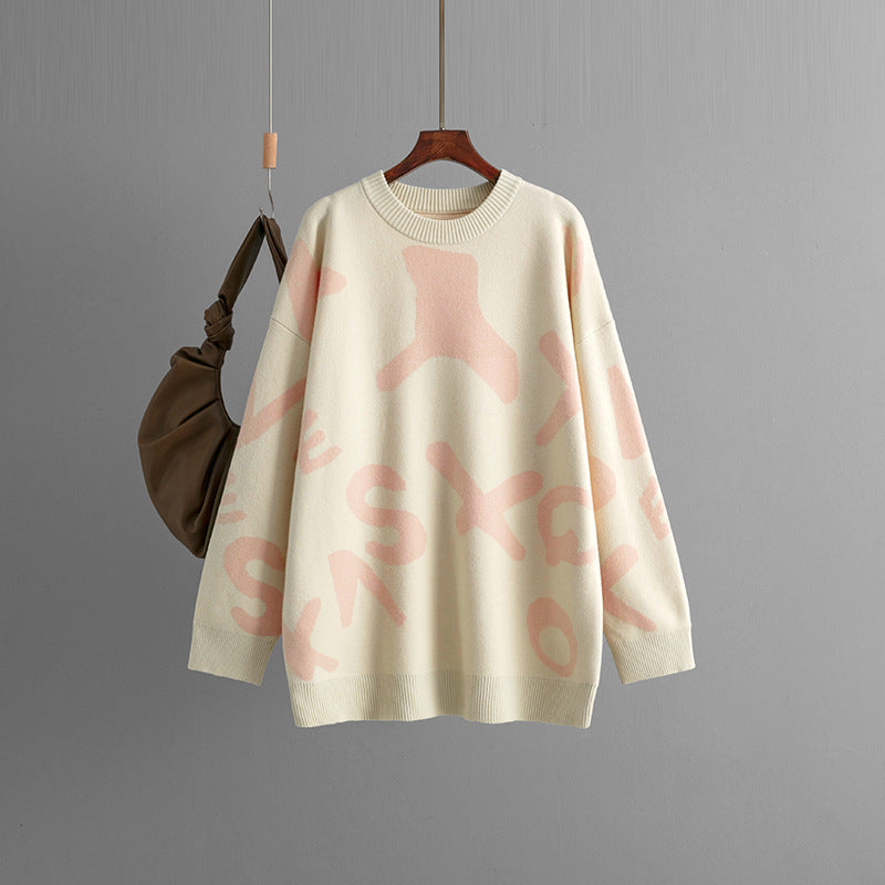 Mid-Length Jacquard Pullover für Damen