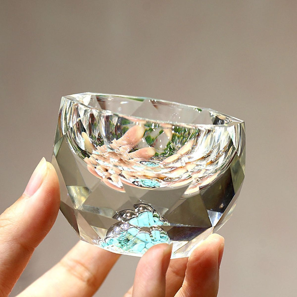 Diamant-Kristallglas mit Goldfolie oder Türkis